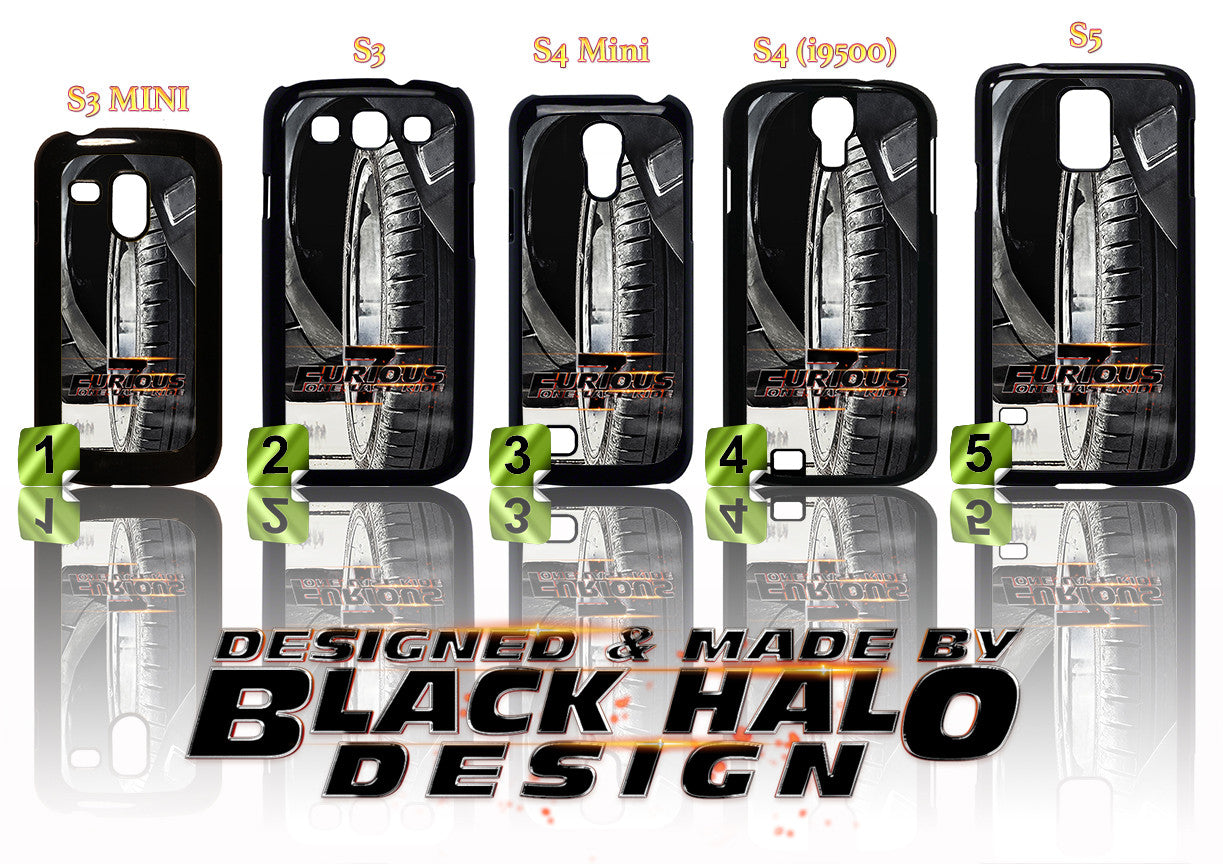 FAST & FURIOUS 7 CASE/COVER FOR SAMSUNG GALAXY S RANGE S3/S4/S5 (MINI) #1 - Black Halo Design