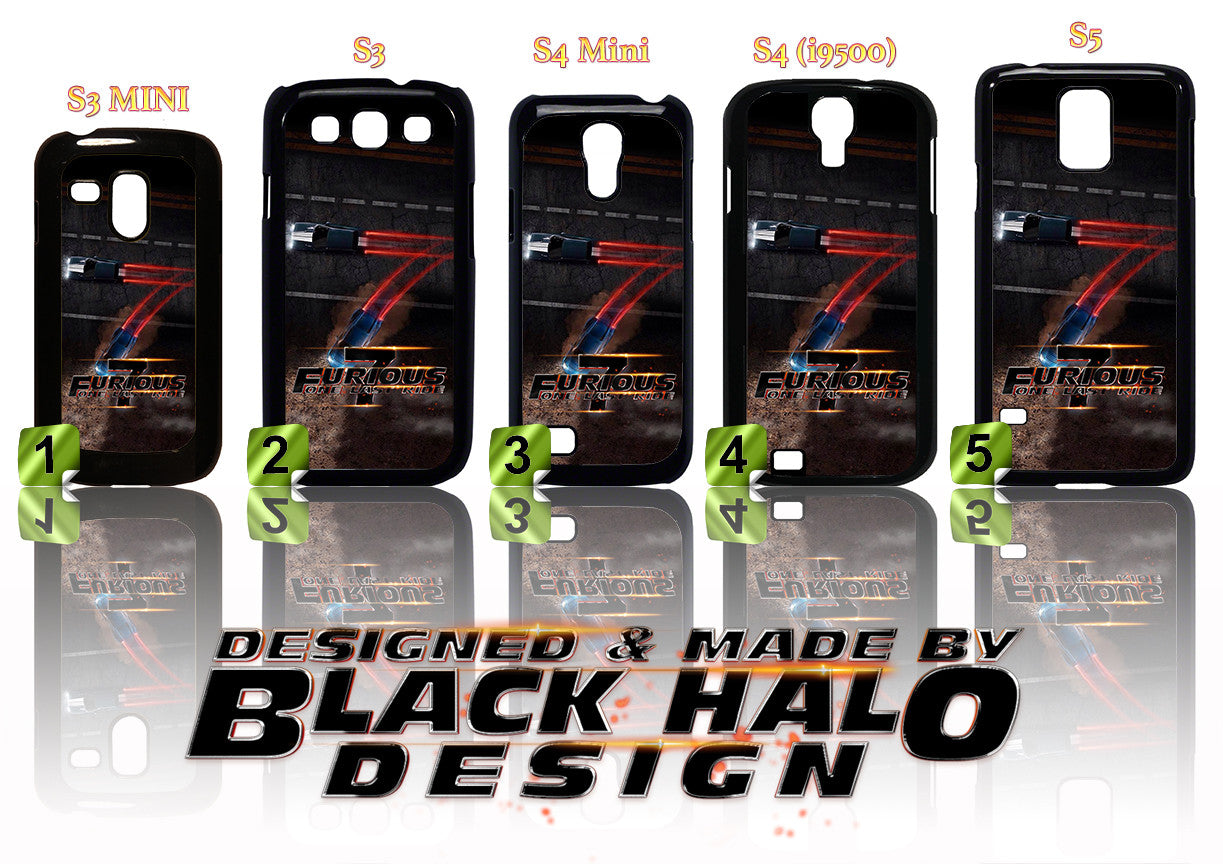 FAST & FURIOUS 7 CASE/COVER FOR SAMSUNG GALAXY S RANGE S3/S4/S5 (MINI) #3 - Black Halo Design