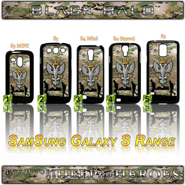 THE MERCIAN REGIMENT CASE/COVER FOR SAMSUNG GALAXY S RANGE S3/S4/S5 H4H - Black Halo Design