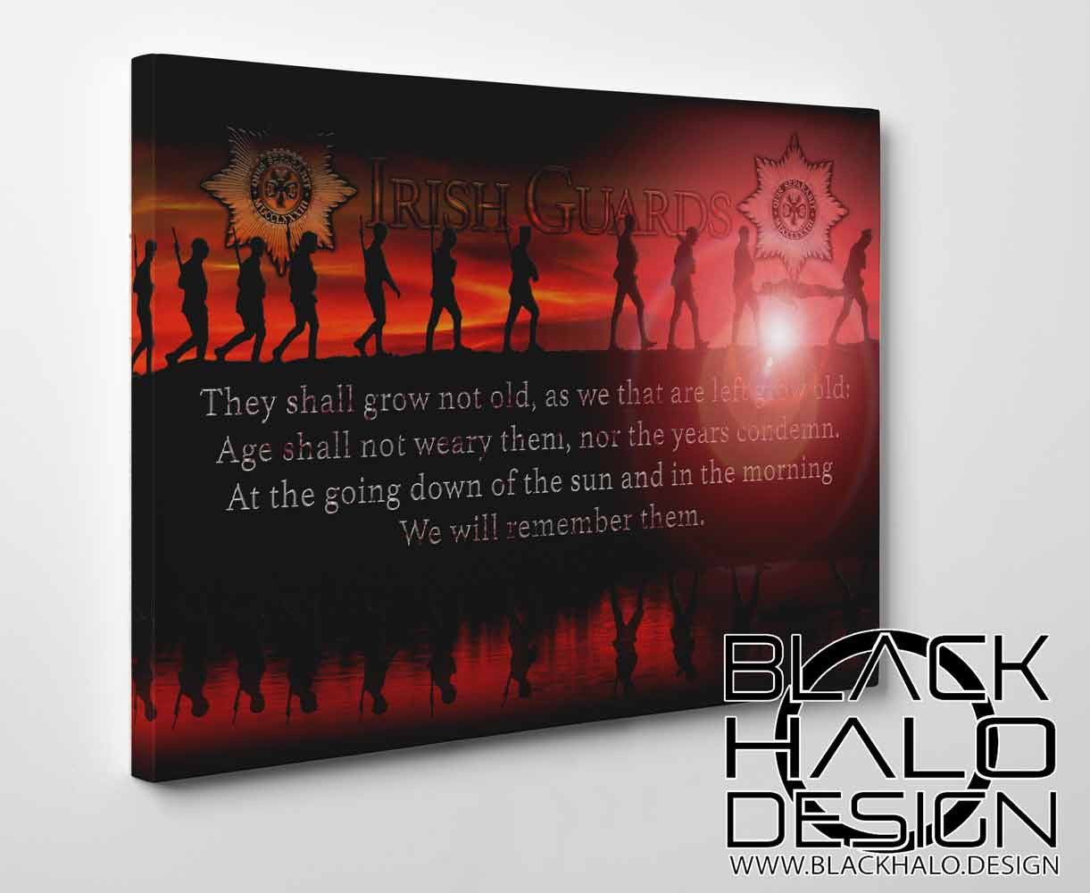 Irish Guards Personalised Box Framed Canvas (Choice of Sizes)