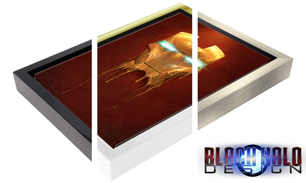 Molten Iron Man Art Print Canvas with floating shadow frame