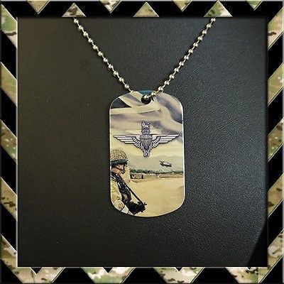 ★ THE PARACHUTE REGIMENT (PARA) DOG TAG NECKLACE/KEYRING (ARMY/HELP FOR HEROES) - Black Halo Design