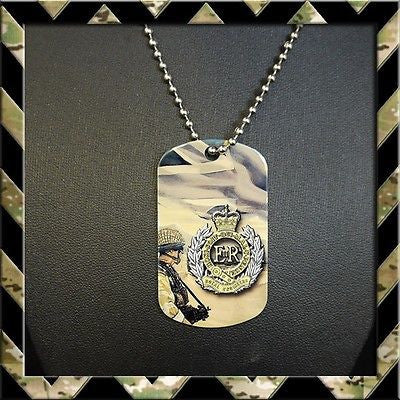 ★ THE ROYAL ENGINEERS (SAPPERS) DOG TAG NECKLACE/KEYRING - Black Halo Design