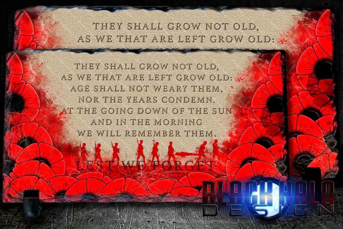 (NEW) Lest We Forget: Poppy Natural Rock Slate with Stands Panoramic