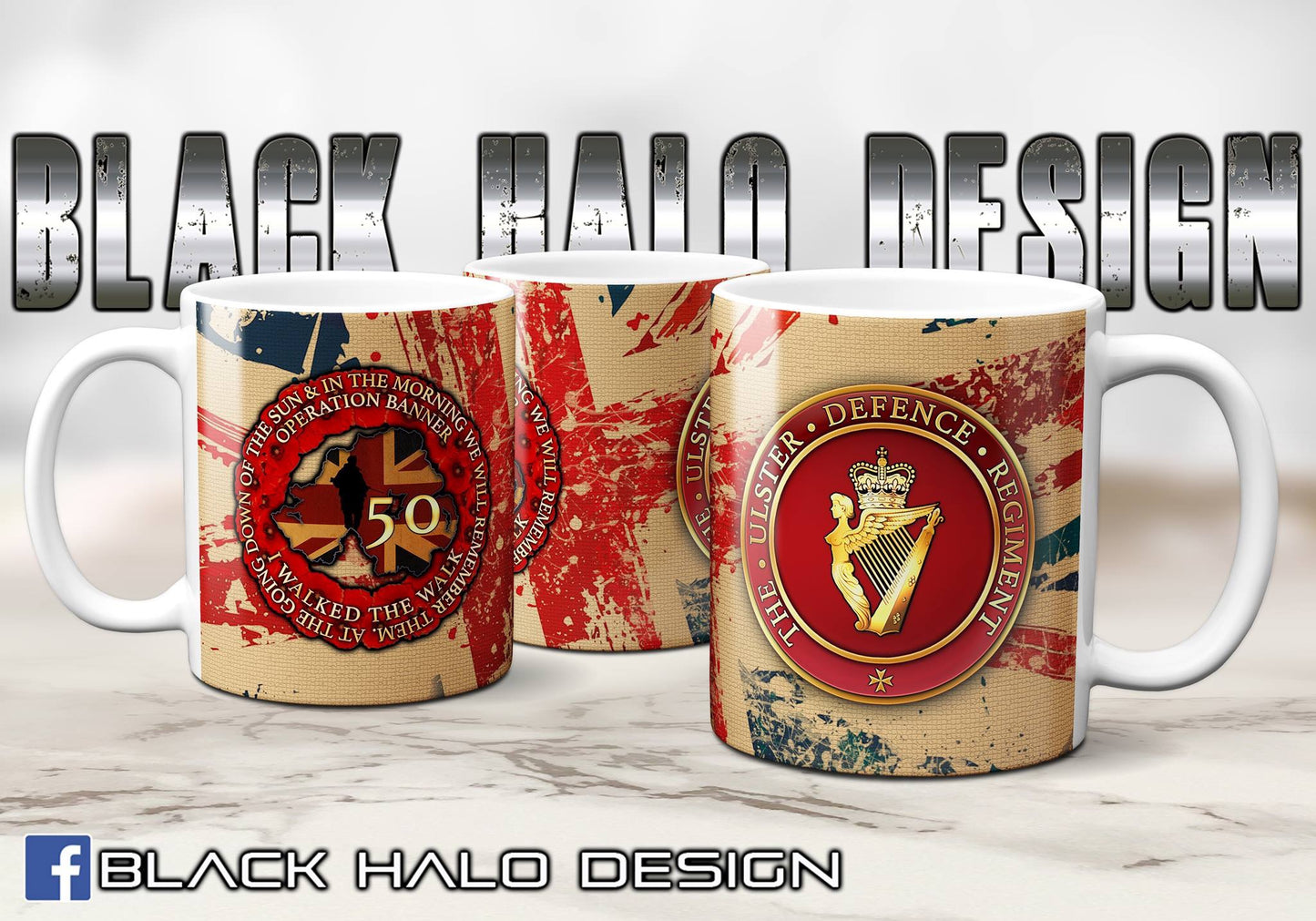 š Ulster Defence Regiment (UDR) Op Banner 50th Union Jack Ceramic Mug