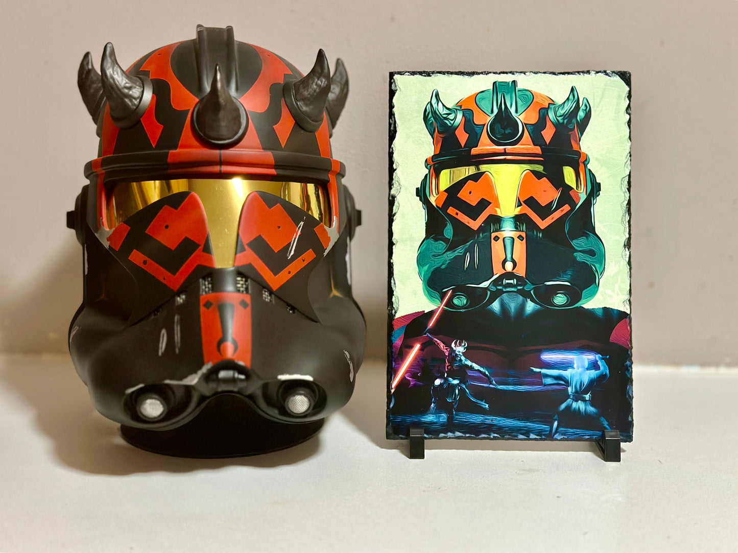 star Wars Inspired Maul Clone artwork on Solid Rock Slate