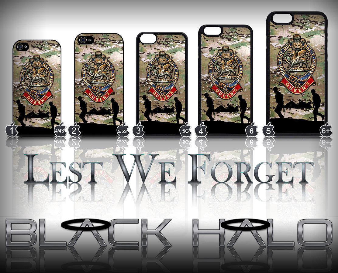 THE QUEENS REGIMENT MULTI-CAM ★ CASE/COVER FOR  APPLE IPHONE 4,4S,5,5S,5C,6 & 6 PLUS - Black Halo Design
