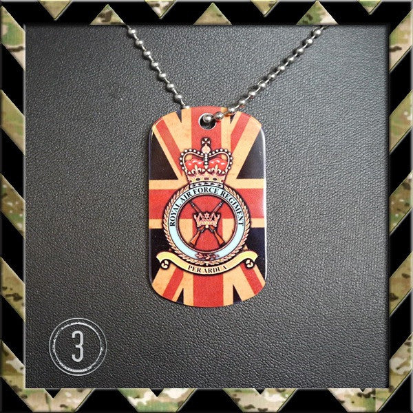 ★ CHOICE OF ROYAL AIR FORCE REGIMENT ★ DOG TAG NECKLACE/KEY RING/KEYRING/DOGTAG - Black Halo Design
 - 3