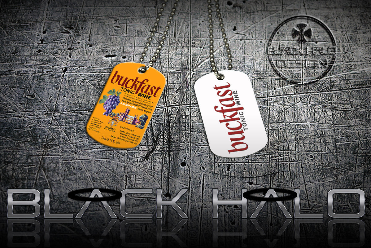 ★ BUCKFAST ★ DOG TAG NECKLACE OR KEYRING PENDANT(DOGTAG) #1 - Black Halo Design
