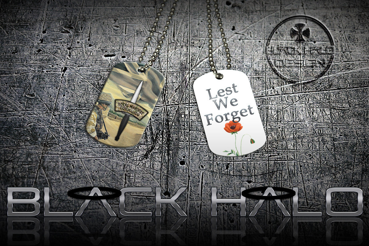 ★ THE ROYAL MARINES COMMANDO ★ DOG TAG NECKLACE/KEYRING #1 - Black Halo Design
 - 2