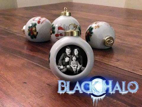 Personalised Christmas Bauble in Silver Glass or White Porcelain
