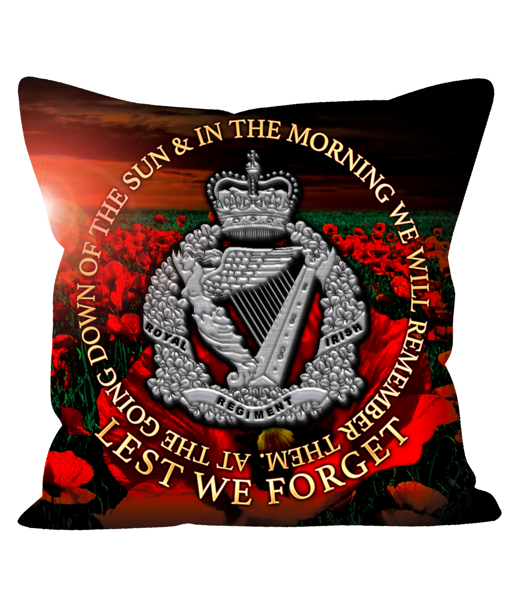 Royal Irish Regiment Cushions in choice of sizes RIR Lest We Forget