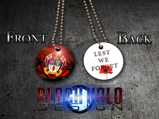 THE 36TH ULSTER DIVISION: POPPY: LEST WE FORGET★ UK STYLE ID DISC/DOG TAG NECKLACE/KEYRING (SOMME) - Black Halo Design
