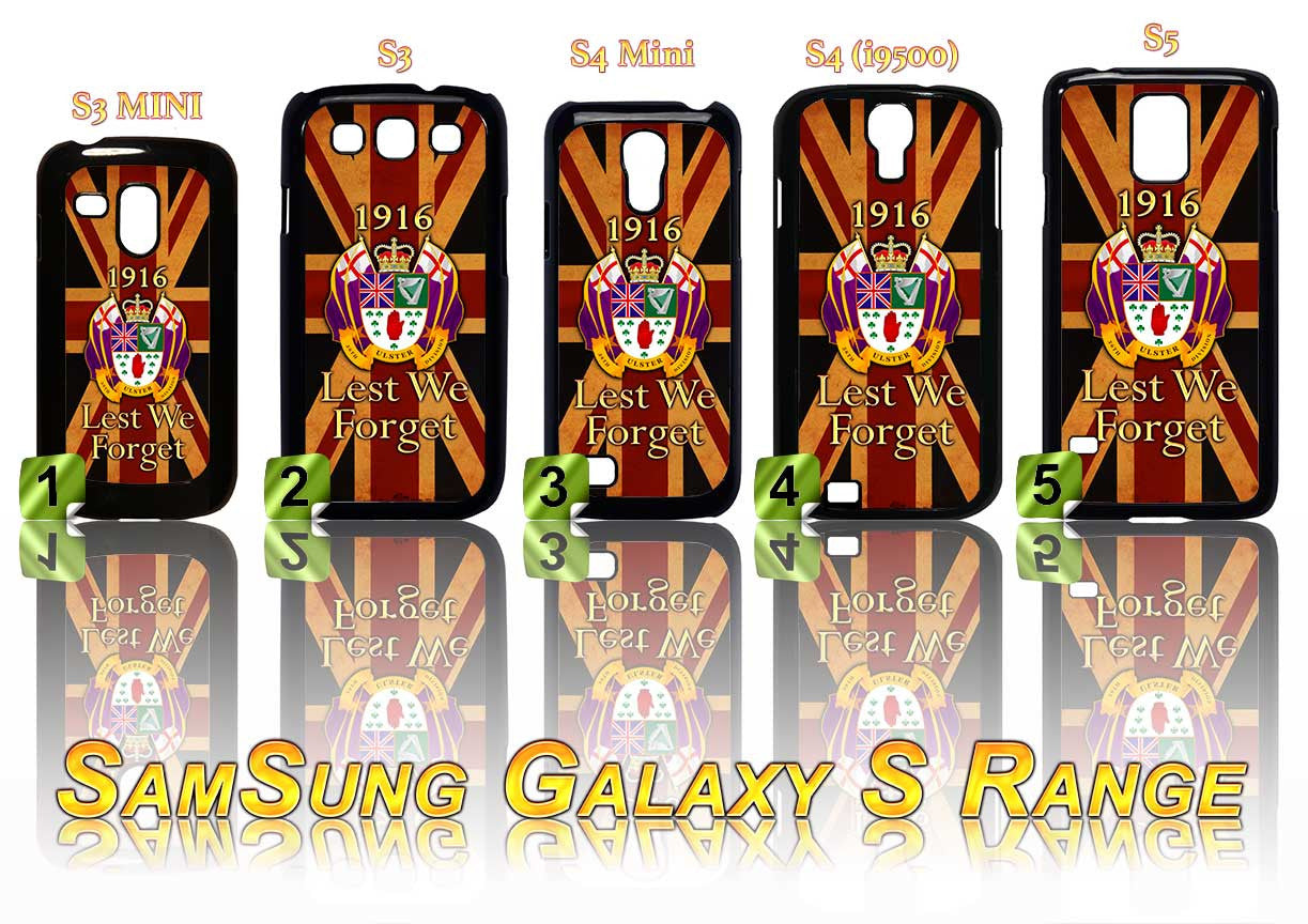 36TH ULSTER DIVISION CASE/COVER FOR SAMSUNG GALAXY S RANGE S3/S4/S5 - Black Halo Design
 - 1