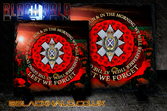 Black Watch: the Royal Regiment of Scotland Natural Rock Slate with Stands