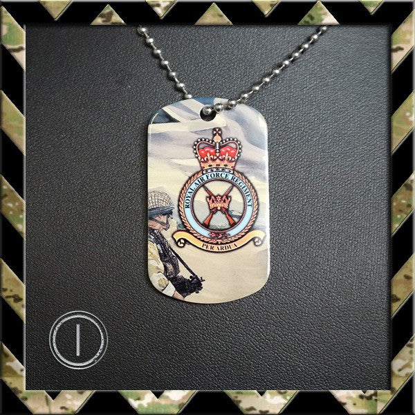 ★ CHOICE OF ROYAL AIR FORCE REGIMENT ★ DOG TAG NECKLACE/KEY RING/KEYRING/DOGTAG - Black Halo Design
 - 4