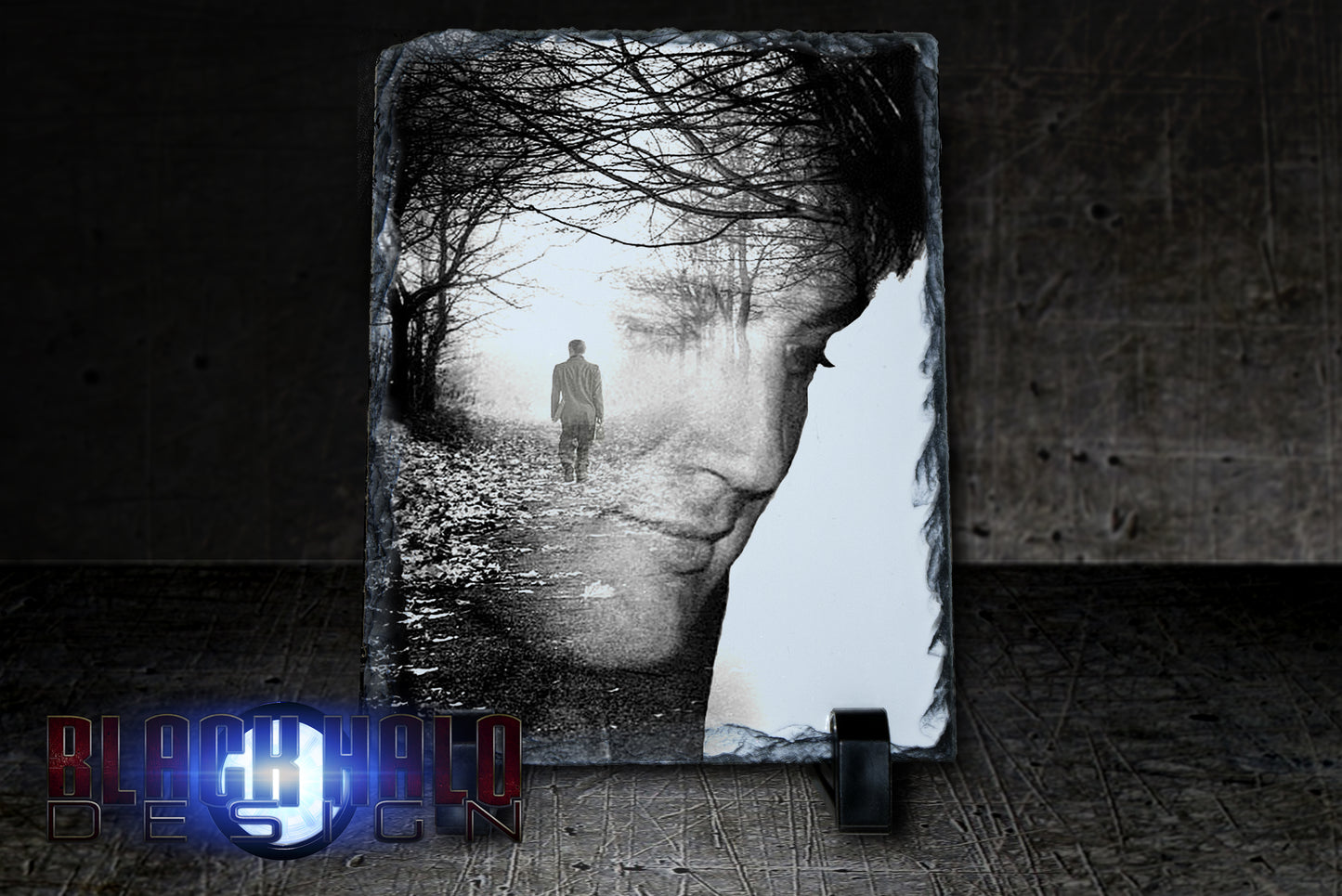 Elvis Presley artwork on Natural Rock Slate