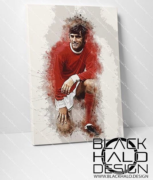 George Best Timber Framed Stretched Canvas in choice of sizes