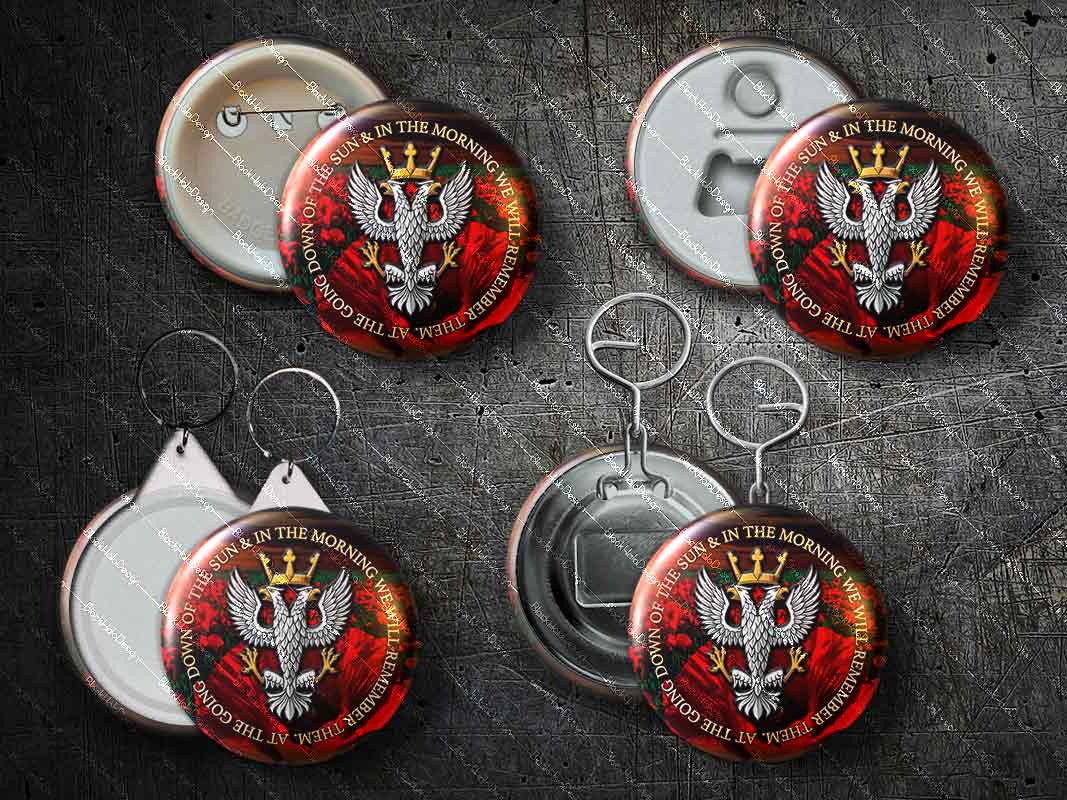 The Mercian Regiment: Poppy Large 58mm Metal Pin Badge, Bottle Opener Magnet or Keyring