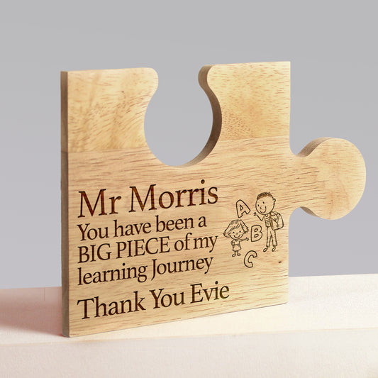 Personalised Thank You Teacher Jigsaw Gift Piece