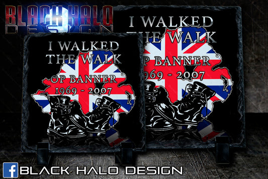 I Walked The Walk: Op-Banner: Natural Rock Slate with Stands