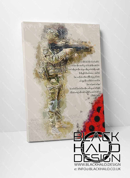 A Soldiers Poem Timber Framed Canvas in choice of sizes