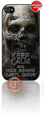 ★ KEEP CALM THE WALKING DEAD ★ APPLE IPHONE 4/4S MOBILE PHONE HARD CASE COVER - Black Halo Design
 - 8