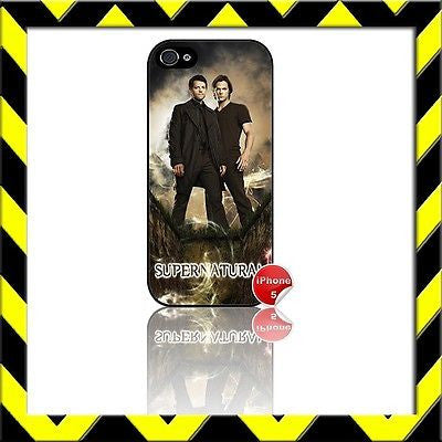 ★ SUPERNATURAL SAM & CASTIEL★ COVER/CASE FOR APPLE IPHONE 5/5S Jared Padalecki#3 - Black Halo Design
