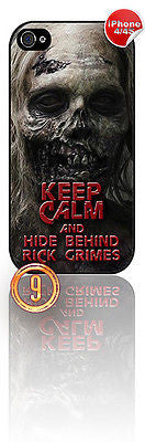 ★ KEEP CALM THE WALKING DEAD ★ APPLE IPHONE 4/4S MOBILE PHONE HARD CASE COVER - Black Halo Design
 - 2