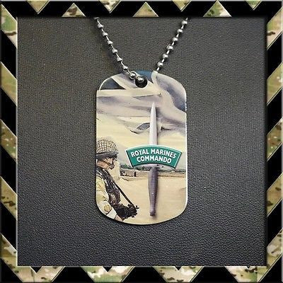 ★ ROYAL MARINES COMMANDO AFGHANISTAN DOG TAG NECKLACE/KEYRING (ARMY/NAVY H4H) - Black Halo Design

