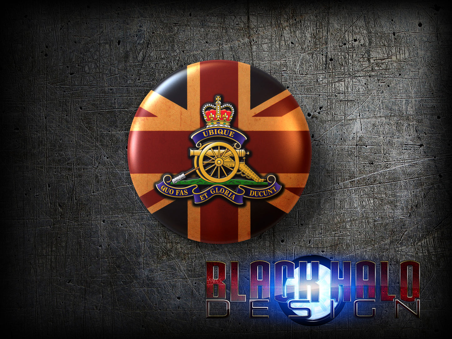 The Regiment of the Royal Artillery: Large 58mm Metal Pin Badge #Poppy - Black Halo Design
 - 3