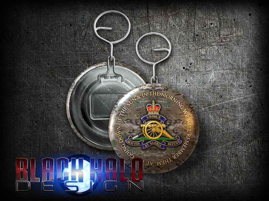 Royal Regiment of Artillery: Large 58mm Metal Bottle Opener Keyring