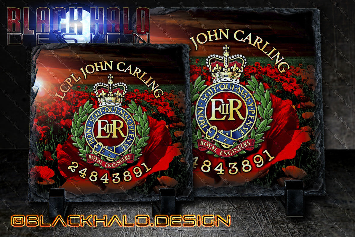 The Royal Engineers Personalised Natural Rock Slate (Sappers)