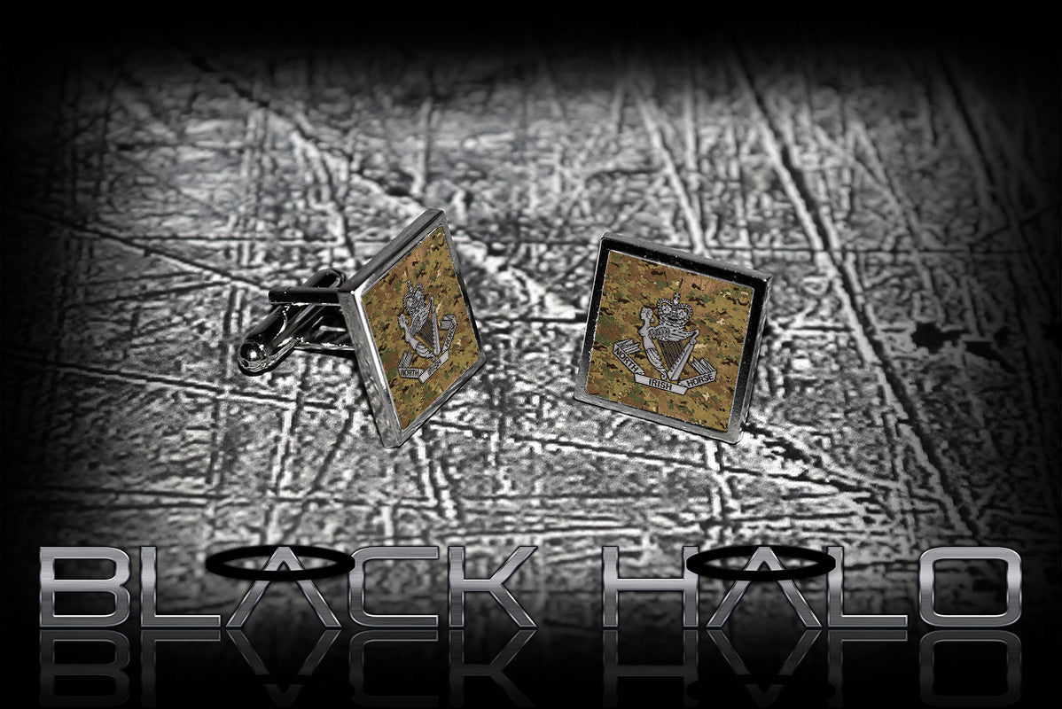 NORTH IRISH HORSE METAL CUFFLINKS IN PRESENTATION BOX #Multi-Cam - Black Halo Design
