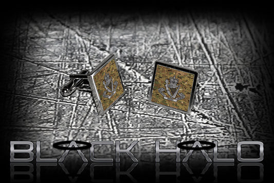 NORTH IRISH HORSE METAL CUFFLINKS IN PRESENTATION BOX #Multi-Cam - Black Halo Design
