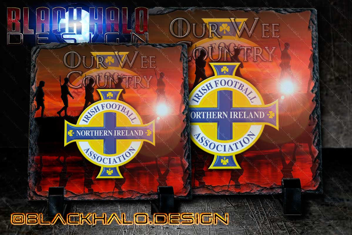 Choice of Northern Ireland Natural Rock Slate with Stands #Football #Team - Black Halo Design
 - 2