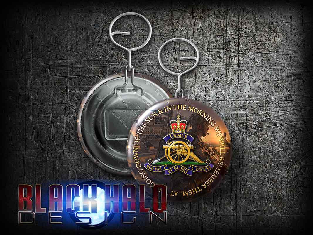 Royal Regiment of Artillery: Large 58mm Metal Bottle Opener Keyring
